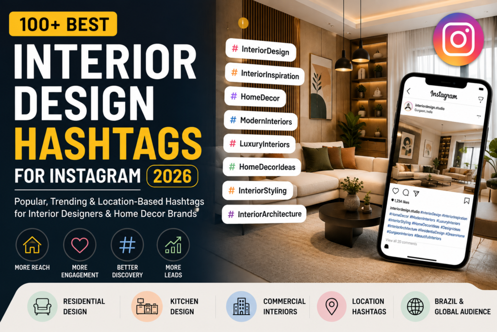100+ Best Interior Design Hashtags for Instagram in 2026