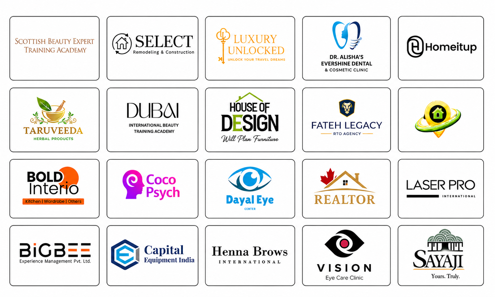 Logos of businesses Qaushik Labs works with