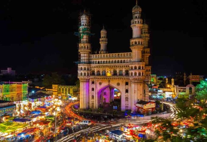 Hyderabad modern skyline and city buildings