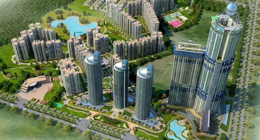 Noida skyline with modern buildings and high rises