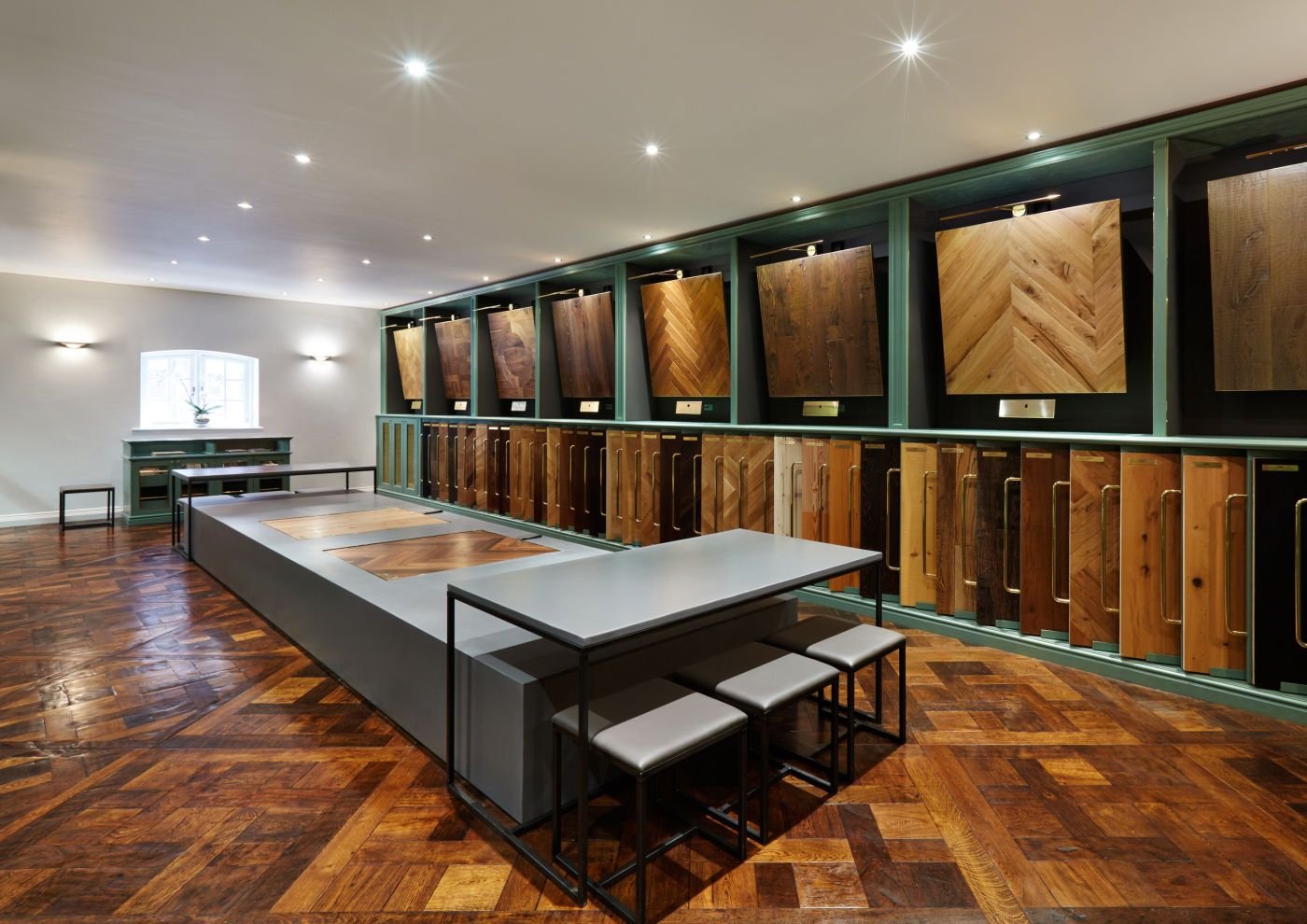 Furniture arranged in a retail showroom