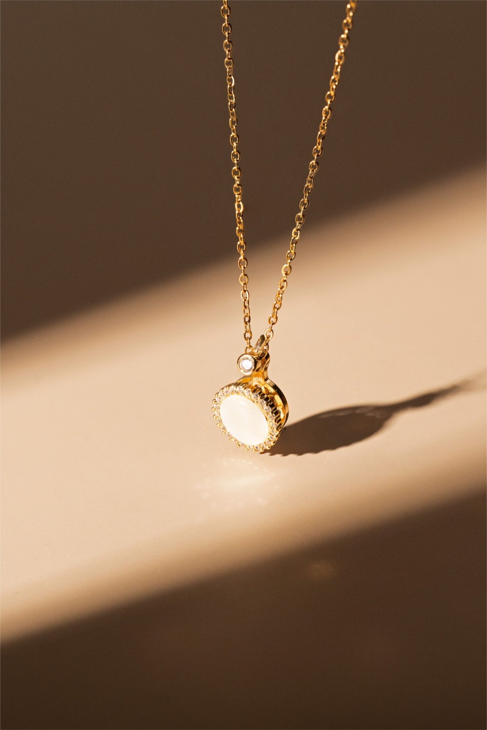 Gold jewellery displayed in a showroom