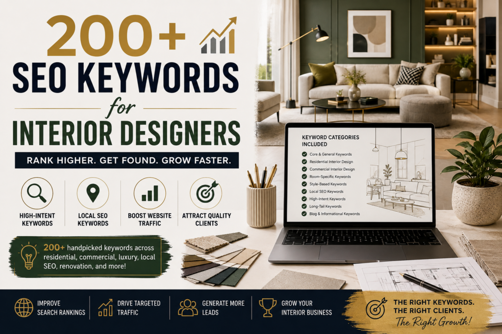 SEO Keywords for Interior Designers: 200+ Best Terms for 2026