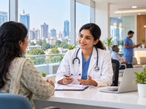 Doctor consultation at a clinic in Bangalore