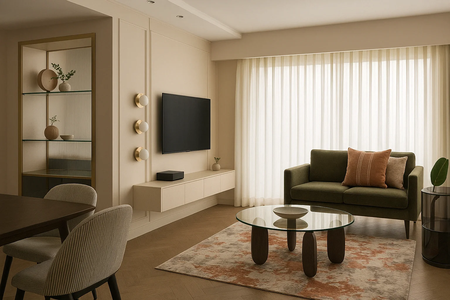 Completed living room interior design project