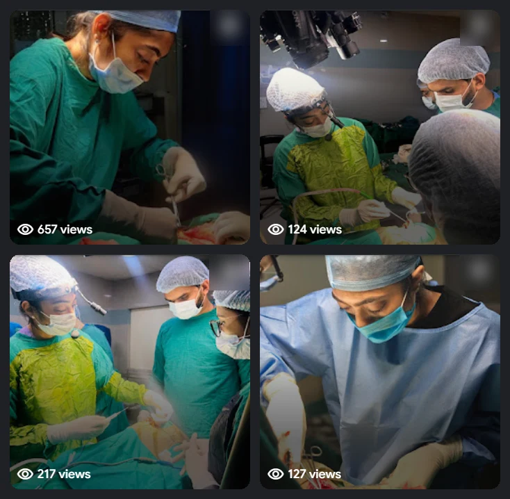 Photos of Dr Manali Kakadia in surgery on her Google Business Profile, with view counts